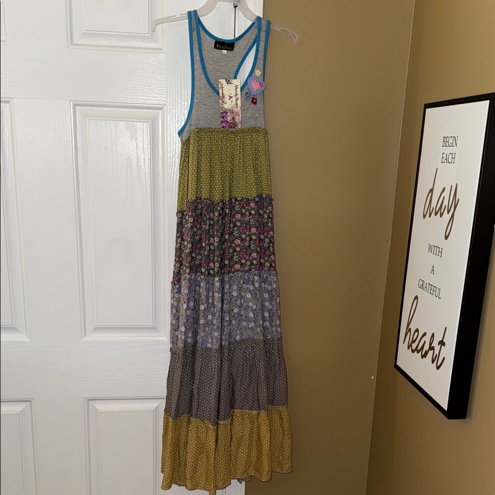 Hannah Banana Colorful Patchwork Maxi Dress